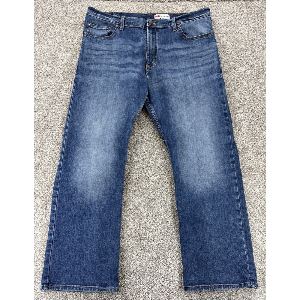 Wrangler Relaxed Boot Cut Jeans Men's 36x30 Blue Stretch Whiskered Western Rodeo
